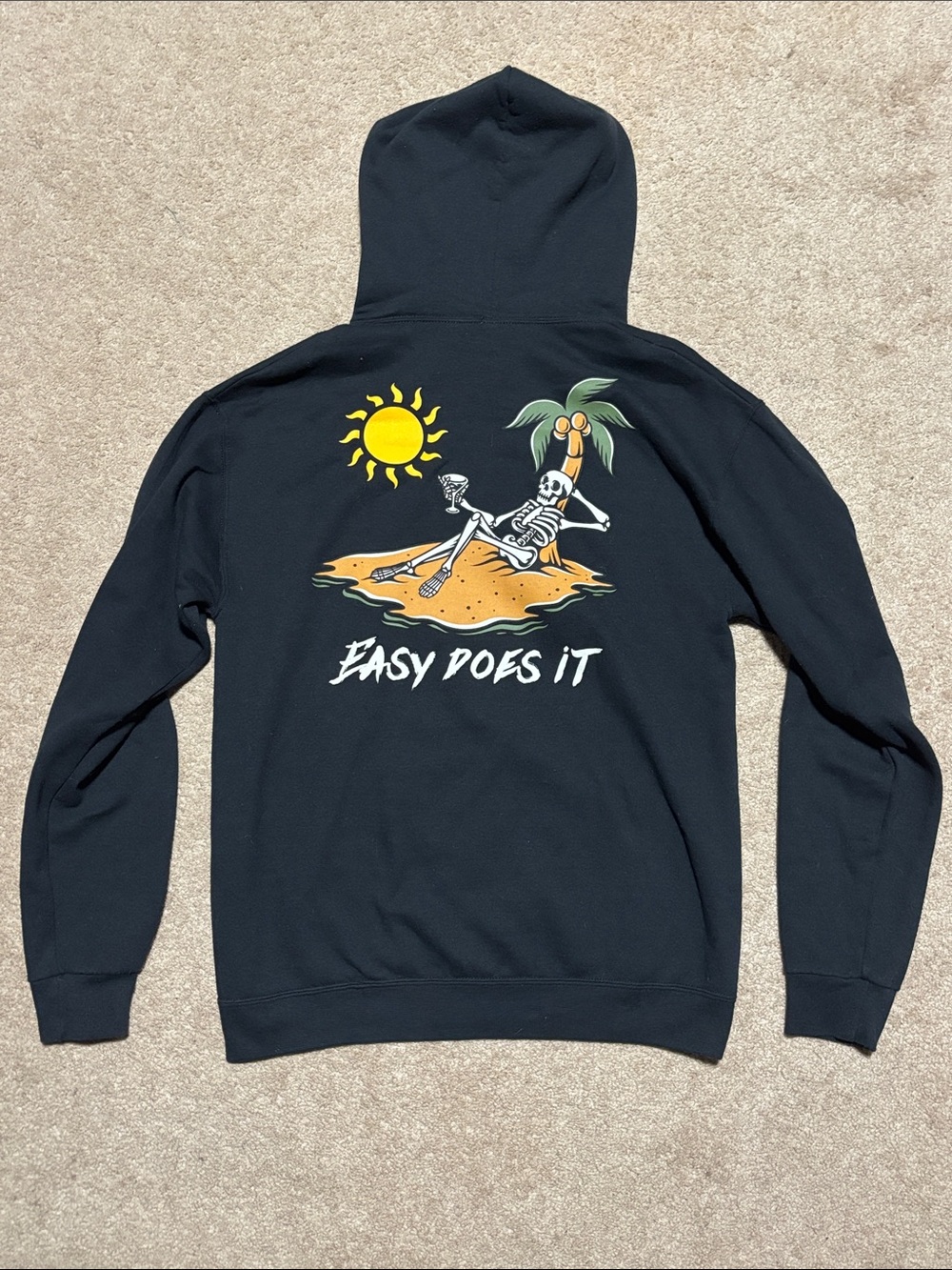 Skeleton Black 'Easy Does It' Graphic Hoodie